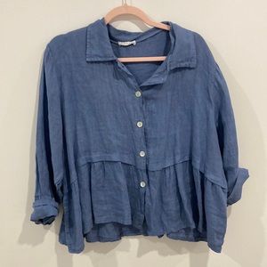Linen periwinkle shirt made in Italy
